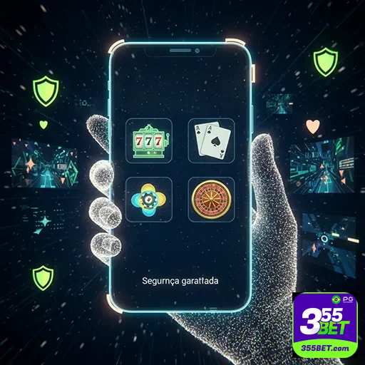 Na imagem, tela de cassino mobile no app confiável 355bet