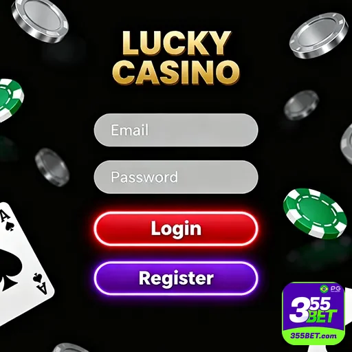 Tela de login de cassino digital com usuário acessando sua conta